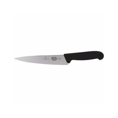 Кухонний ніж Victorinox Fibrox Carving 19 см Serrated Black (5.2033.19)