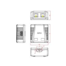 Компьютерная розетка Cablexpert RJ45x2 FTP, cat.6 (NCAC-2F6-01)