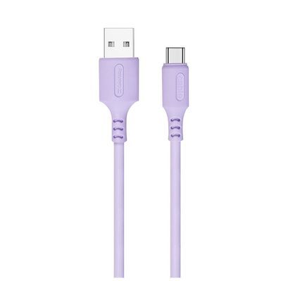 Дата кабель USB 2.0 AM to Type-C 1.0m soft silicone violet ColorWay (CW-CBUC044-PU)