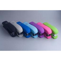 Степлер Buromax RUBBER TOUCH, 20 арк., скобы №24; 26, 127х54х33 мм, синий (BM.4202-02)