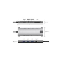 Концентратор Dynamode USB Type-C to HDMI 4K + Mini DP + 3хUSB3.0 + Gigabit RJ45+ U (Dock-9-in-1-TypeC-HDMI-Mini-DP-USB3.0-RJ45)