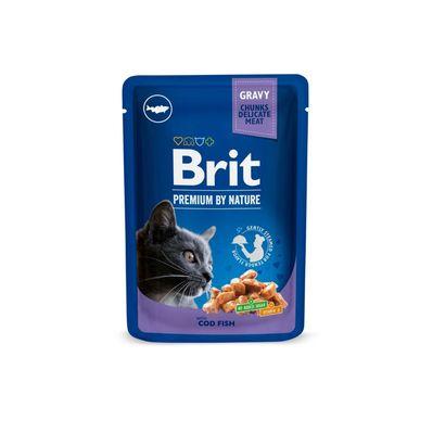 Влажный корм для кошек Brit Premium Cat Pouches with Cod Fish 100 г (8595602506002)
