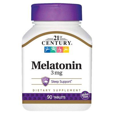 Аминокислота 21st Century Мелатонин, 3 мг, Melatonin, 90 таблеток (CEN-21240)