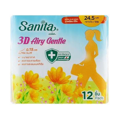 Гігієнічні прокладки Sanita 3D Airy Gentle Ultra Slim Wing 24.5 см 12 шт. (8850461090803)
