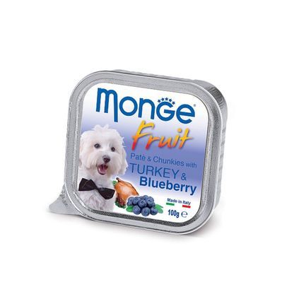 Консерви для собак Monge DOG FRUIT індичка з чорницею 100 г (8009470013208)