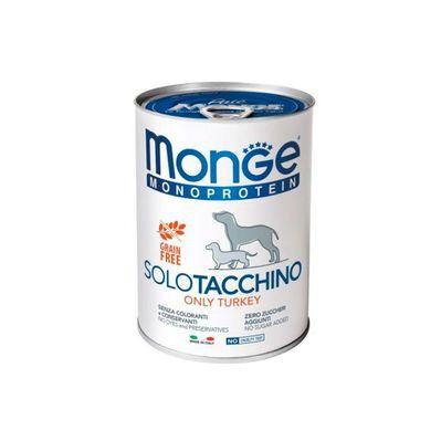 Консервы для собак Monge Dog Solo 100% индейка 400 г (8009470014229)
