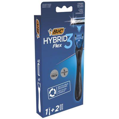 Бритва Bic Flex 3 Hybrid с 2 сменными картриджами (3086123519114)