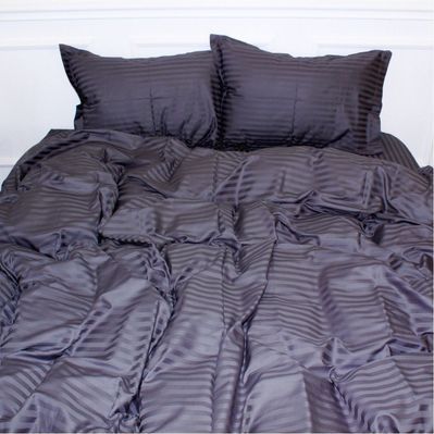 Постільна білизна MirSon Satin Stripe 30-0012 Dark Gray 175х210 двоспальний (2200005251973)