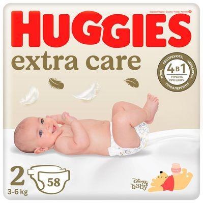 Подгузники Huggies Extra Care 2 (3-6 кг) 58 шт (5029053578071)