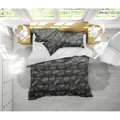 Постільна білизна MirSon Бязь 17-0510 Beer Bar blac Сімейний 160x220 (2200003631722)