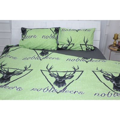 Постільна білизна MirSon Бязь Ranforce Elite 17-0515 Noble deers lime Євро (2200004678177)