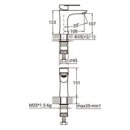 Смеситель AQUATICA HT-1A171P