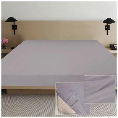 Простынь Ярослав на резинке сатин 08 серый 200х160х20 (38263)