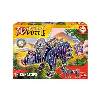 Пазл Educa 3D Трицератопс 67 элементов (6337223)