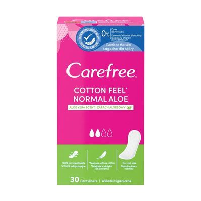 Гігієнічні прокладки Carefree Cotton Aloe з екстрактом бавовни й алое 30 шт. (3574661565040/3574661486147)