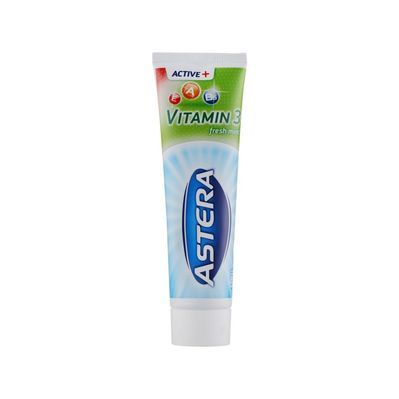 Зубна паста Astera Active+ Vitamin 3 Fresh Mint з вітамінами 100 мл (3800013510988)