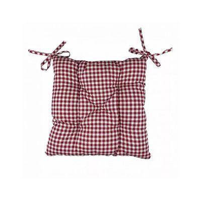 Подушка на стілець Прованс Клітинка бордо 40х40 (4823093431010)