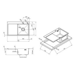 Мойка кухонная Kroner Geburstet-7849RHM (CV025276)