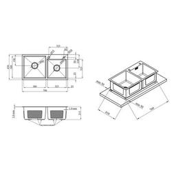Мийка кухонна Kroner Schwarze-7843ZHM (CV022797)