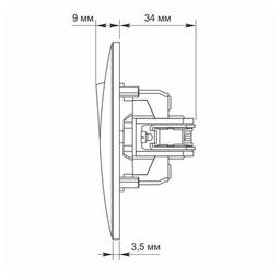 Вимикач Videx BINERA 2кл з підсвічуванням срібний (VF-BNSW2L-SS)