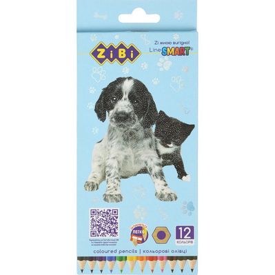Олівці кольорові ZiBi Dogs&Cats шестигранні 12 кольорів (ZB.2427)