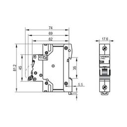 Автоматический выключатель Videx RS4 RESIST 1п 40А С 4,5кА (VF-RS4-AV1C40)