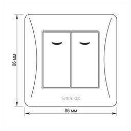Выключатель Videx BINERA 2кл с подсветкой белый (VF-BNSW2L-W)