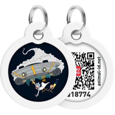 Адресник для тварин WAUDOG Smart ID з QR паспортом "Рік і Морті 1", коло 25 мм (225-0280)