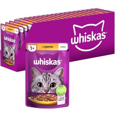 Вологий корм для кішок Whiskas Курка в желе 85 г (5900951302138)