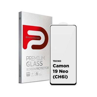 Скло захисне Armorstandart Full Glue TECNO Camon 19 Neo (CH6i) Black (ARM62087)