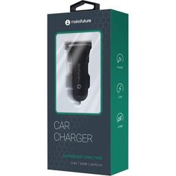 Зарядное устройство MAKE car 12W 2.4A+2.4A Black (MCC-22BK)