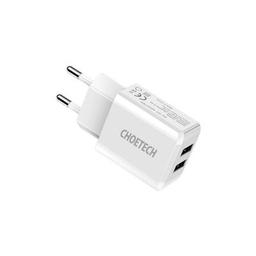 Зарядний пристрій Choetech 2xUSB 5V/2A (C0030EU-WH)