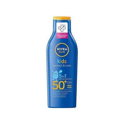 Засіб від засмаги Nivea Sun Kids Дитячий сонцезахисний лосьйон Захист та догляд SPF 50+ 200 мл (4005808440696/5900017082844)