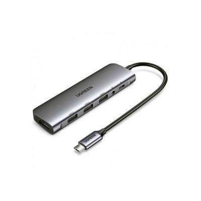 Концентратор Ugreen USB3.0 Type-C to USB 3.0x3/HDMI/jack 3.5mm/PD CM136 (80132)