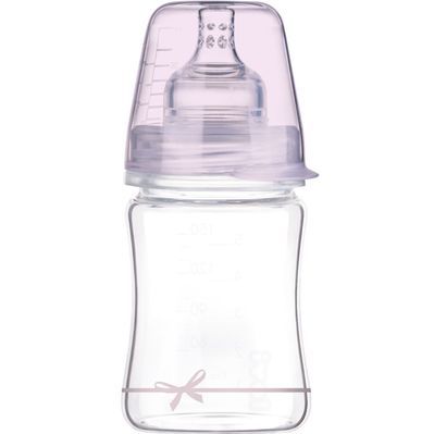 Пляшечка для годування Lovi Diamond Glass Baby Shower скляна 150 мл Рожева (74/104girl)
