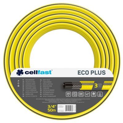 Шланг для поливу Cellfast ECO PLUS 3/4" 50м, 3 шари, до 20 Бар, -10…+50°C (12-172)