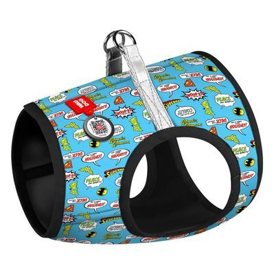 Шлея для собак WAUDOG Clothes з QR паспортом "Ліга Справедливості в блакитному" S1 (1011-4002)