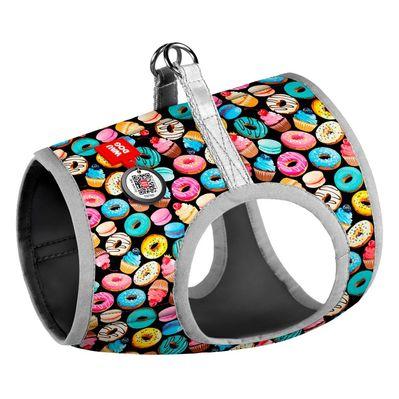 Шлей для собак WAUDOG Clothes с QR паспортом "Пончики" S2 (2912)