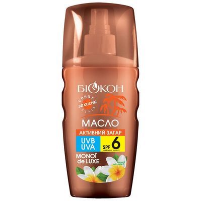 Засіб для засмаги Біокон Олія Активна засмага Моної де люкс SPF-6 160 мл (4820160039742)