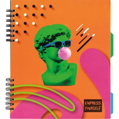 Блокнот Optima Antique Жовтогарячий B5 з розділювачами 120 аркушів, клітинка (O20356-18)