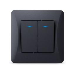 Вимикач Videx BINERA 2кл з підсвіткою чорний графіт (VF-BNSW2L-BG)