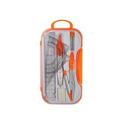 Готовальня Economix в кейсе с кнопкой 8 предметов, оранжевая (E81419)