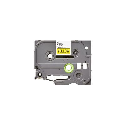 Стрічка для принтера етикеток UKRMARK B-T611P, 6мм х 8м, black on yellow, совместимая с TZe611, ламинированная (900532)