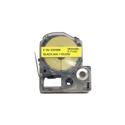 Стрічка для принтера етикеток UKRMARK E-Sv-C5YBW, 18мм х 8м, black on yellow, совместимая с LC5YBW, с усиленной адгезией (900531)