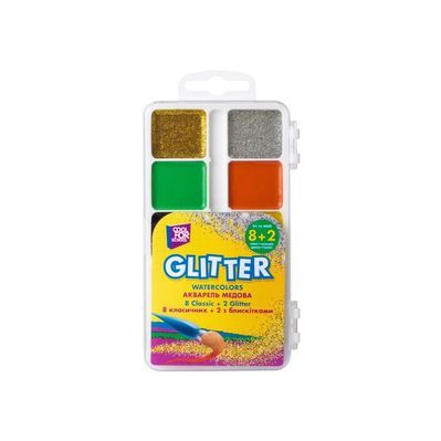 Акварельні фарби Cool For School 8 класичних кольорів +2 з блискітками (CF60168)