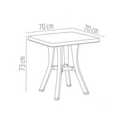 Стол садовый Irak Plastik Royal 70х70 см белый (5735)