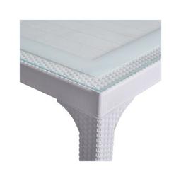 Стол садовый Irak Plastik под ротанг 80х140 см белый (4775)
