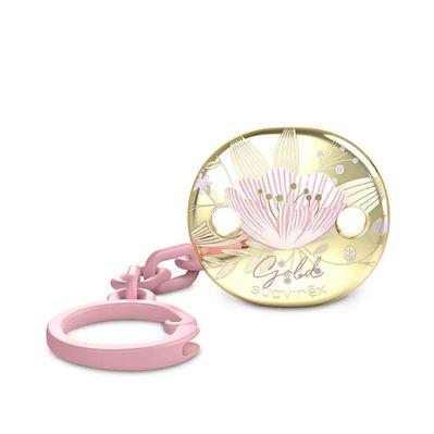 Клипса для пустышек Suavinex Gold Edition розовая (307864)