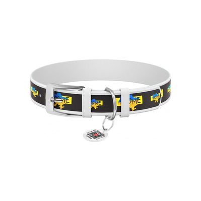 Нашийник для тварин WAUDOG Design з QR паспортом "Дім" XS Ш 12 мм Д 20-28 см (білий) (3602-0230-15)