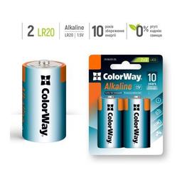 Батарейка ColorWay D LR20 Alkaline Power * 2 (CW-BALR20-2BL)